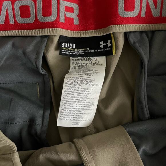 Under Armour UA Match Play Golf Pants Mens Size 38x30 Khaki - Picture 3 of 6